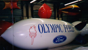 20 ft helium advertising blimp for Opelousas auto dealers