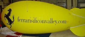 custom yellow color helium advertising blimp with Ferrari logo